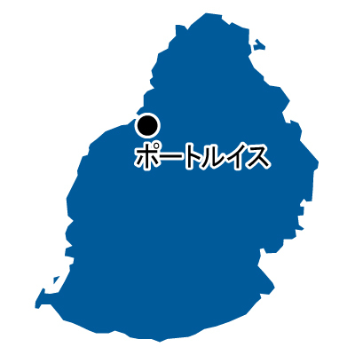 モーリシャス共和国無料フリーイラスト｜首都名(青)